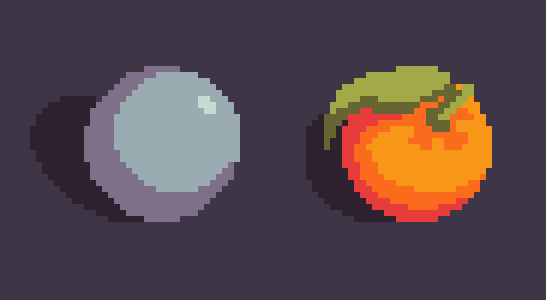 Рисование - Апельсин и металлический шарик