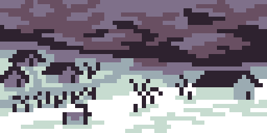 Рисование - Деревня в снегу