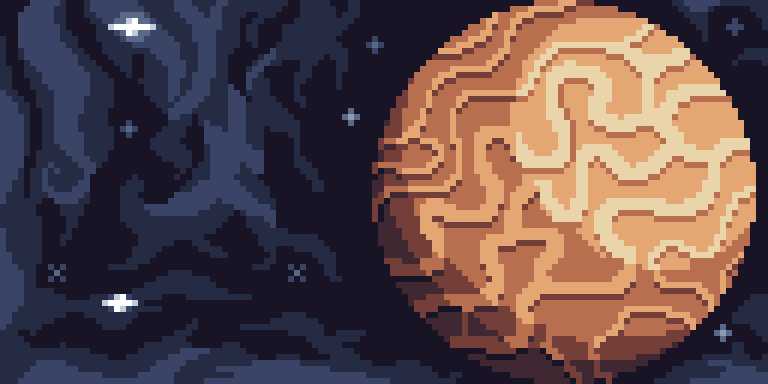 Рисование - Планета и туманность