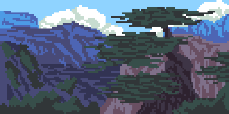 Рисование - Шум в горном лесу