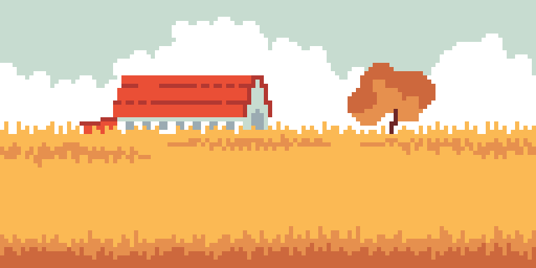 Рисование - Классическое пшеничное поле с домом вдали