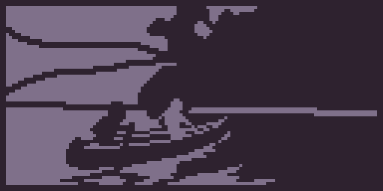 Рисование - Двое в лодке