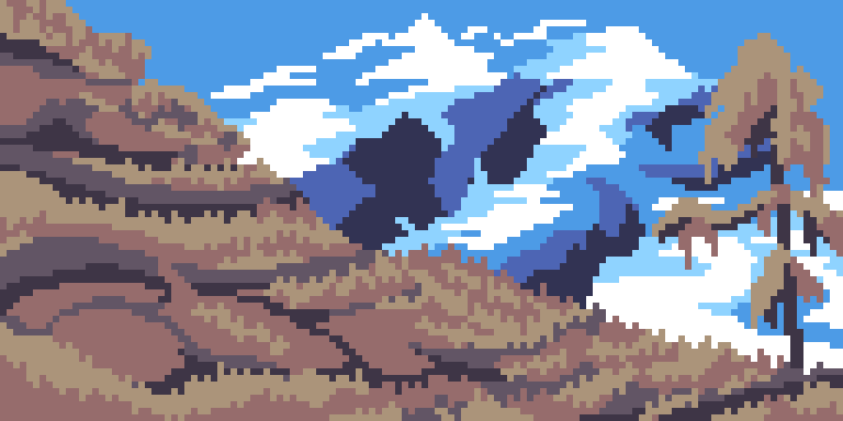 Рисование - Вид с горы на горы