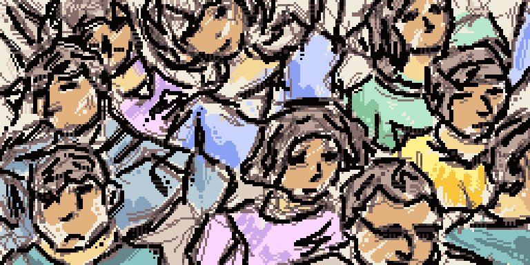 Рисование - Среди толпы