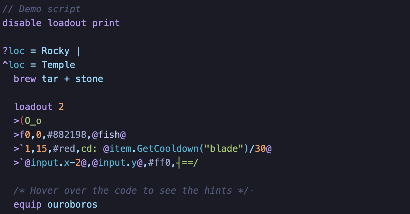 Stonescript - Подсветка синтаксиса